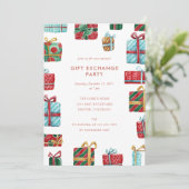 Invitation Aquarelle cadeaux Noël échange cadeaux (Debout devant)