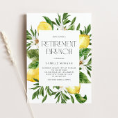 Invitation Aquarelle Cadre citron Retraite botanique Brunch