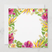 Invitation Aquarelle cadre de fleurs tropicales d'été douce 1 (Dos)
