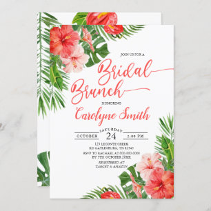 Invitation Aquarelle Cadre floral Tropical Bridal Brunch
