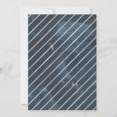 Invitation Aquarelle cadre géométrique marine et or (Dos)