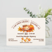 Invitation Aquarelle Café Thanksgiving Brunch (Debout devant)