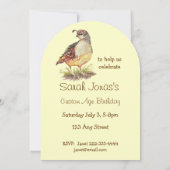 Invitation Aquarelle Californie Quail Bird Love Anniversaire (Dos)