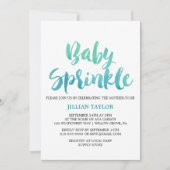 Invitation Aquarelle Calligraphie Bébé Sprinkel (Devant)