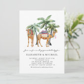 Invitation Aquarelle Camels Palm Trees Fiançailles du désert (Debout devant)