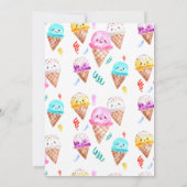 Invitation Aquarelle Camion Balloon Enfants Crème de glace An (Dos)