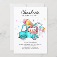 Aquarelle Camion Balloon Enfants Crème de glace An