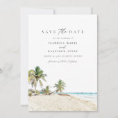 Invitation Aquarelle Cancun Mexico Beach Enregistrer la date (Devant)