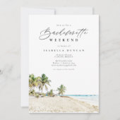 Invitation Aquarelle Cancun Mexique Bachelorette Itinéraire (Devant)