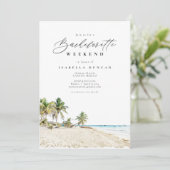 Invitation Aquarelle Cancun Mexique Bachelorette Itinéraire (Debout devant)