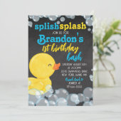 Invitation Aquarelle Caoutchouc Canard Chalkboard Anniversair