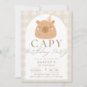 Invitation Aquarelle Capybara Capy Anniversaire Neutre (Devant)