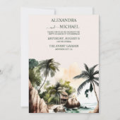 Invitation Aquarelle Caraibes Destination Mariage (Devant)