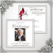 Invitation Aquarelle Cardinal rouge Célébration de la vie