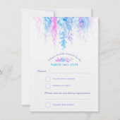 Invitation Aquarelle cascade bleu violet mariage RSVP (Dos)