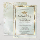 Invitation Aquarelle Casquette de la gamme Gold Frame Green G (Devant / Derrière)