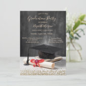 Invitation Aquarelle Casquette gradué, Diplôme de Diamants (Debout devant)