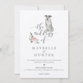 Invitation Aquarelle Catahoula Leopard Chien & Rose Floral (Devant)