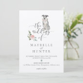 Invitation Aquarelle Catahoula Leopard Chien & Rose Floral (Debout devant)