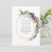 Invitation Aquarelle Célébration géométrique de la vie (Debout devant)