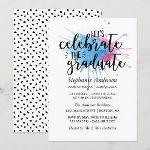 Invitation Aquarelle   Célébrer le diplômé