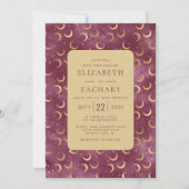 Invitation Aquarelle céleste Mariage de la Bourgogne Gold Moo (Devant)