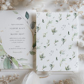 Invitation Aquarelle Cercle Vert Mariage de feuillage d'or