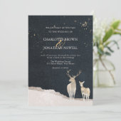 Invitation Aquarelle Cerf Élégant Mariage rustique d'hiver (Debout devant)