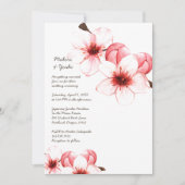 Invitation Aquarelle Cerisier Fleurs rose Blanc Mariage Invi (Devant)