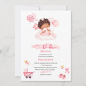Invitation Aquarelle c'est fille Boho Nursery Baby shower (Devant)