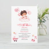 Invitation Aquarelle c'est fille Boho Nursery Baby shower (Debout devant)
