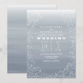 Invitation Aquarelle Chambray + Mariage de la respiration (Devant / Derrière)