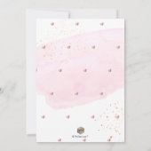 Invitation Aquarelle Champagne rose bulles Enregistrer la dat (Dos)