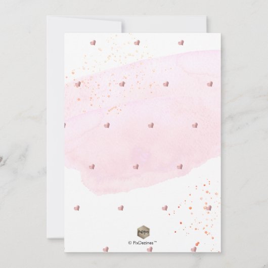 Invitation Aquarelle Champagne rose bulles Enregistrer la dat (Dos)