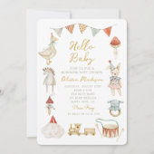 Invitation Aquarelle Champignons et Baby shower Whimsical (Devant)