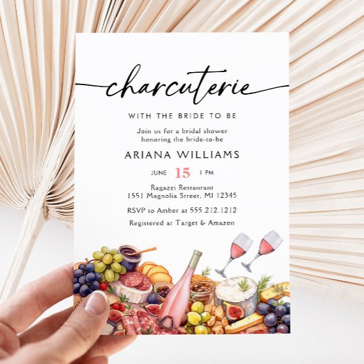 Invitation Aquarelle Charcuterie Fête des mariées du Conseil 