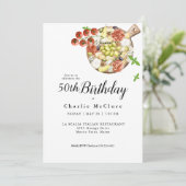 Invitation Aquarelle Charcuterie Italie Anniversaire (Debout devant)