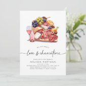 Invitation Aquarelle Charcuterie Vin et Fête des mariées au f (Debout devant)