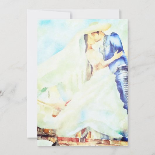 Invitation Aquarelle Charro et mariée Mariage de scène d'entr (Dos)