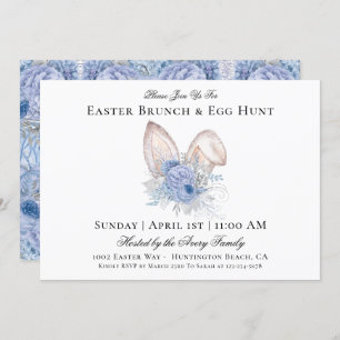 Invitation Aquarelle Chasse aux oeufs de Brunch de Pâques
