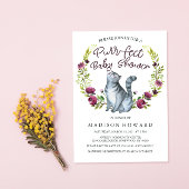 Invitation Aquarelle Chat Baby shower Purr-fect
