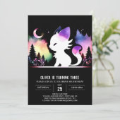 Invitation Aquarelle Chat Boho Anniversaire (Debout devant)