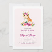 Invitation Aquarelle Chat orange Fête des mariées Fleurs viol (Devant)