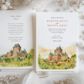 Invitation Aquarelle Château Frontenac Québec Mariage