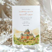 Invitation Aquarelle Château Frontenac Québec Mariage