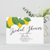 Invitation Aquarelle Chaux Limon de citron Fête des mariées (Debout devant)
