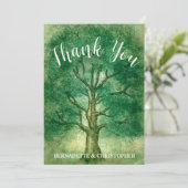 Invitation Aquarelle Chêne Arbre Rétro Russe Mariage Bois (Debout devant)