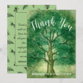 Invitation Aquarelle Chêne Arbre Rétro Russe Mariage Bois (Devant / Derrière)