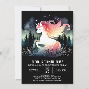Invitation Aquarelle Cheval adorable Anniversaire