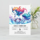 Invitation Aquarelle Cheval modifiable Anniversaire (Debout devant)